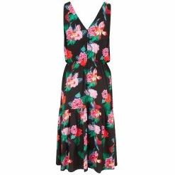 Pour Moi Black Floral Woven V Neck Tiered Midi Beach Dress -Pour Moi Shop unnamed file 2001