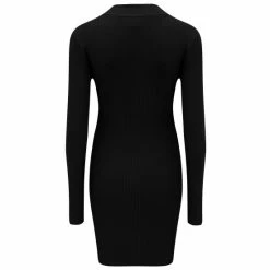 Pour Moi Black Eva Rib Knit V Neck Collar Mini Dress -Pour Moi Shop unnamed file 2019