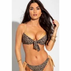Alternative view of Pour Moi Black Casablanca Lightly Padded Underwired Tie Front Top