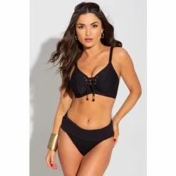 Alternative view of Pour Moi Black Sol Beach Underwired Rope Top