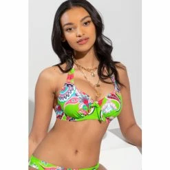 Pour Moi Green Heatwave Halter Underwired Top