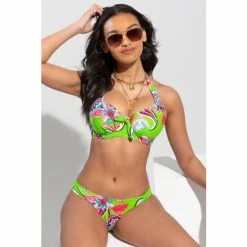Alternative view of Pour Moi Green Heatwave Halter Underwired Top