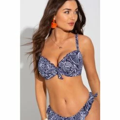 Pour Moi Blue Hot Spots Lightly Padded Underwired Top