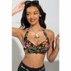 Pour Moi Black Hot Spots Halter Underwired Top