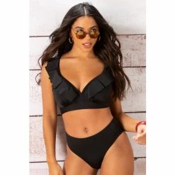 Pour Moi Black Space Frill Hidden Wire Convertible Top -Pour Moi Shop unnamed file 2277