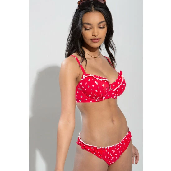 Pour Moi Red Sunset Beach Lightly Padded Underwired Top 2 Pour Moi Red Sunset Beach Lightly Padded Underwired Top - Image 2