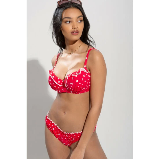 Pour Moi Red Sunset Beach Lightly Padded Underwired Top 3 Pour Moi Red Sunset Beach Lightly Padded Underwired Top - Image 3