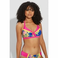 Pour Moi Blue In The Mix Hidden Underwired Halter Tie Top