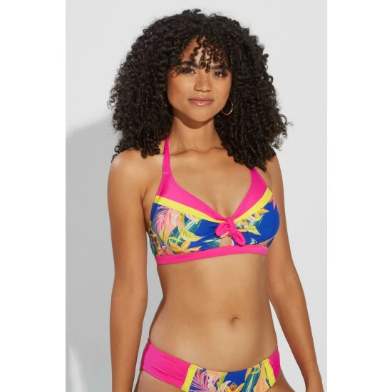 Pour Moi Blue In The Mix Hidden Underwired Halter Tie Top 1 Pour Moi Blue In The Mix Hidden Underwired Halter Tie Top