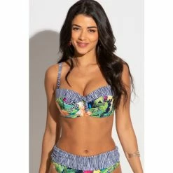 Pour Moi Blue Havana Breeze Strapless Underwired Padded Top