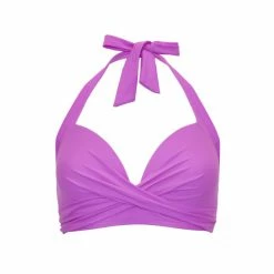 Pour Moi Purple Valencia Twist Front Lightly Padded Non Wired Halter Top -Pour Moi Shop unnamed file 2452