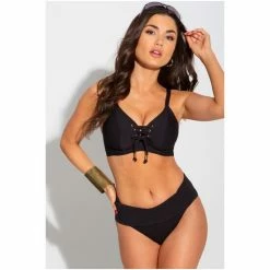 Pour Moi Black Sol Beach Foldover Brief