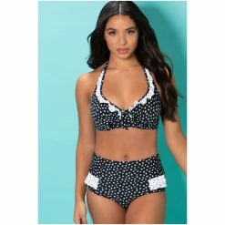 Pour Moi Black & White Hot Spots High Waisted Tummy Control Brief
