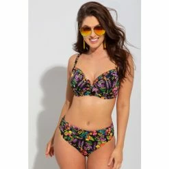 Pour Moi Black Hot Spots Fold Over Brief