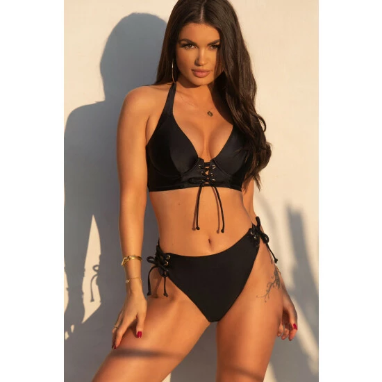 Pour Moi Black India Recycled High Waist High Leg Brief 3 Pour Moi Black India Recycled High Waist High Leg Brief - Image 3