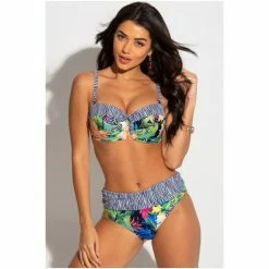 Pour Moi Blue Havana Breeze Fold Over Brief