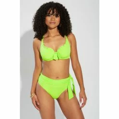 Pour Moi Green Getaway Fold Over Tie Brief