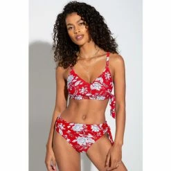 Alternative view of Pour Moi Red Freedom Tie Foldover Brief