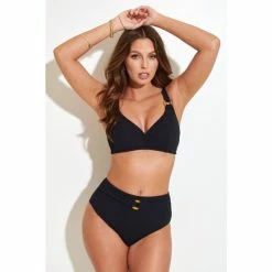 Pour Moi Black Cali Recycled High Waist Belted Control Brief