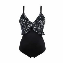 Pour Moi Black Hot Spots Frill Control Swimsuit -Pour Moi Shop unnamed file 2998