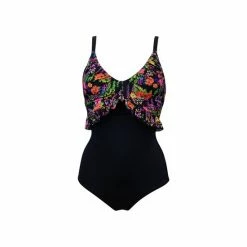Pour Moi Black Hot Spots Frill Control Swimsuit -Pour Moi Shop unnamed file 2999