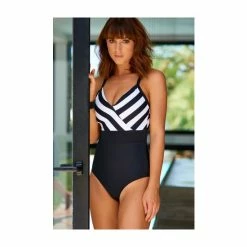 Pour Moi Shop 14 Pour Moi Black High Line Tummy Control Swimsuit