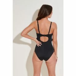 Alternative view of Pour Moi Black Frill Ditsy Control Swimsuit