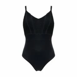 Pour Moi Black Ruched Pleated Tummy Control Swimsuit -Pour Moi Shop unnamed file 3034