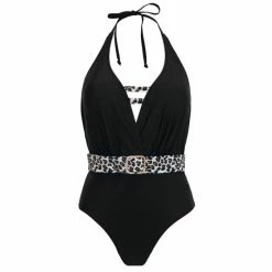 Pour Moi Black Wild Halter Belted Plunge Control Swimsuit -Pour Moi Shop unnamed file 3039