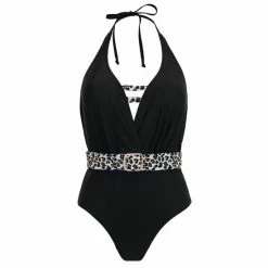 Pour Moi Black Wild Halter Belted Plunge Control Swimsuit -Pour Moi Shop unnamed file 3041