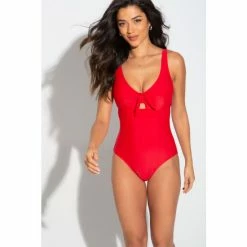 Pour Moi Red Underwired Bow Front Control Swimsuit -Pour Moi Shop unnamed file 3065
