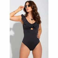 Pour Moi Black Space Frill Non Wired Swimsuit -Pour Moi Shop unnamed file 3098