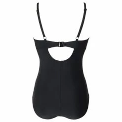 Pour Moi Black Lightly Padded Underwired Twist Front Control Swimsuit -Pour Moi Shop unnamed file 3107