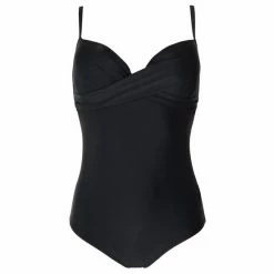 Pour Moi Black Lightly Padded Underwired Twist Front Control Swimsuit -Pour Moi Shop unnamed file 3108