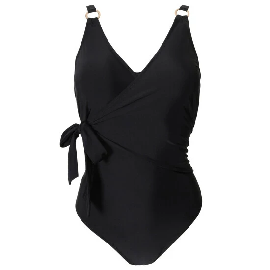 Pour Moi Black Samoa Wrap Over Control Swimsuit 4 Pour Moi Black Samoa Wrap Over Control Swimsuit - Image 4