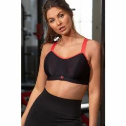 Pour Moi Black / Red Energy Empower U/W Lightly Padded Convertible Sports Bra