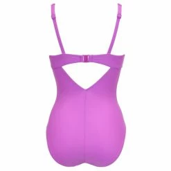 Pour Moi Purple Valencia Twist Front Lightly Padded Non Wired Control Swimsuit -Pour Moi Shop unnamed file 3145