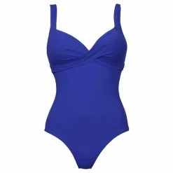 Pour Moi Blue Soleil Twist Front Lightly Padded Non Wired Control Swimsuit -Pour Moi Shop unnamed file 3181