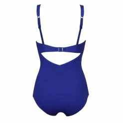 Pour Moi Blue Soleil Twist Front Lightly Padded Non Wired Control Swimsuit -Pour Moi Shop unnamed file 3182