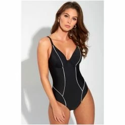 Pour Moi Black Contour Piping Underwired Non Padded Swimsuit -Pour Moi Shop unnamed file 3189