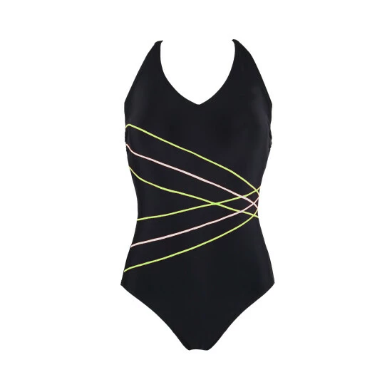 Pour Moi Black Energy Chlorine Resistant Recycled V Neck Linear Swimsuit 4 Pour Moi Black Energy Chlorine Resistant Recycled V Neck Linear Swimsuit - Image 4