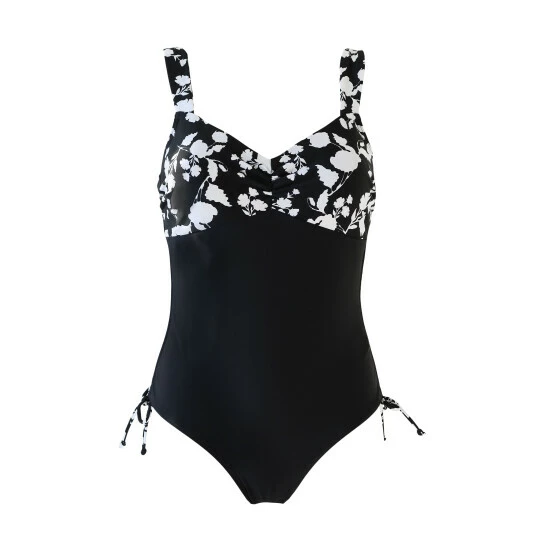 Pour Moi Black Wide Strap Ruched Side Control Swimsuit 4 Pour Moi Black Wide Strap Ruched Side Control Swimsuit - Image 4