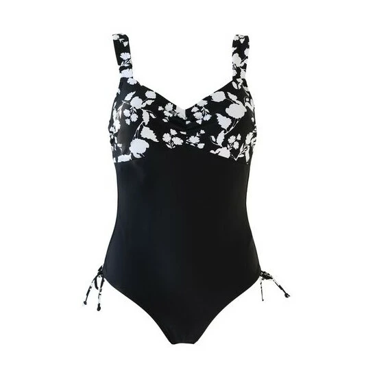 Pour Moi Black Wide Strap Ruched Side Control Swimsuit 6 Pour Moi Black Wide Strap Ruched Side Control Swimsuit - Image 6
