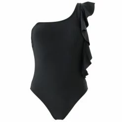 Pour Moi Black Frill Shoulder Control Swimsuit -Pour Moi Shop unnamed file 3221