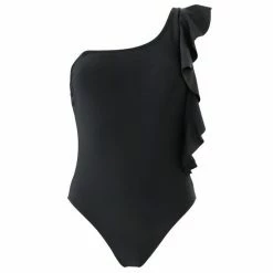 Pour Moi Black Frill Shoulder Control Swimsuit -Pour Moi Shop unnamed file 3223