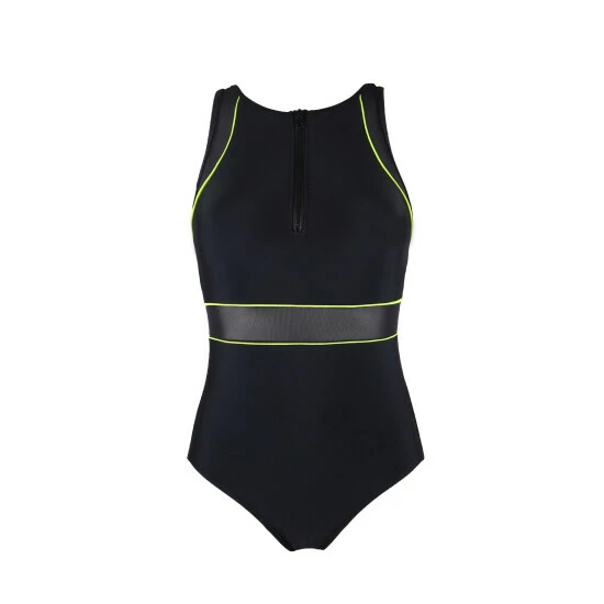 Pour Moi Black Energy Chlorine Resistant Recycled High Neck Zip Front Swimsuit 4 Pour Moi Black Energy Chlorine Resistant Recycled High Neck Zip Front Swimsuit - Image 4