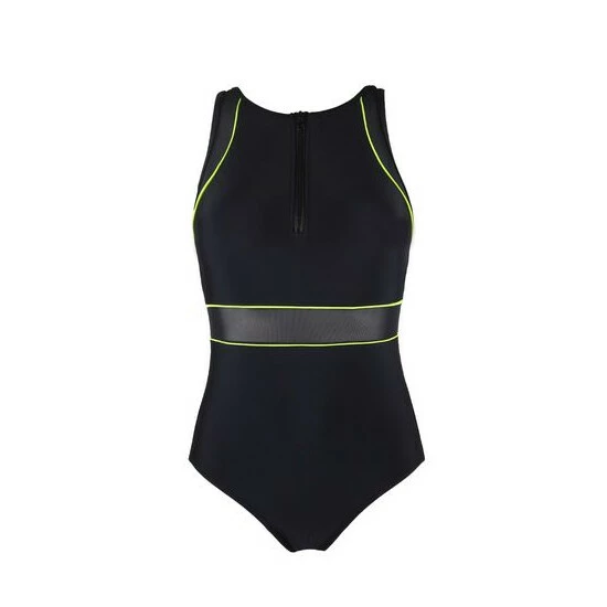 Pour Moi Black Energy Chlorine Resistant Recycled High Neck Zip Front Swimsuit 6 Pour Moi Black Energy Chlorine Resistant Recycled High Neck Zip Front Swimsuit - Image 6