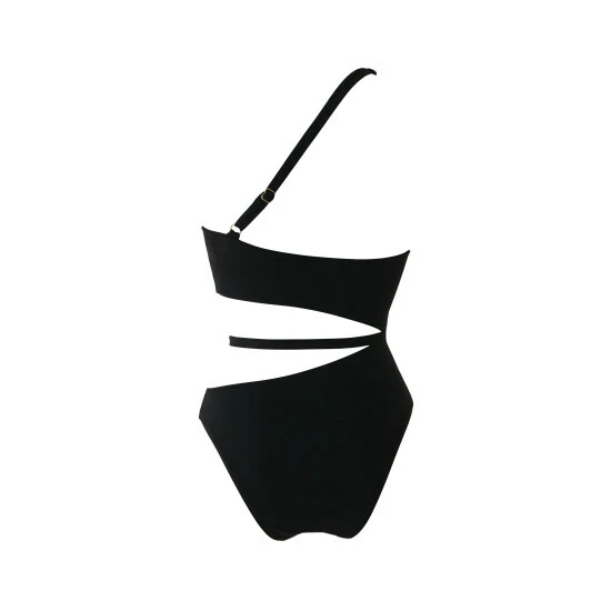 Pour Moi Black India Chains Recycled One Shoulder Cut Out Swimsuit 4 Pour Moi Black India Chains Recycled One Shoulder Cut Out Swimsuit - Image 4