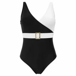 Pour Moi Black Wrap Front Belted Control Swimsuit -Pour Moi Shop unnamed file 3298