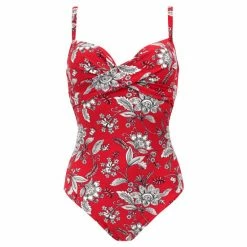 Pour Moi Red Freedom Lightly Padded U/W Twist Front Control Swimsuit -Pour Moi Shop unnamed file 3309
